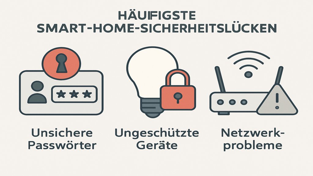 Infografik über die häufigsten Smart Home Sicherheitslücken.