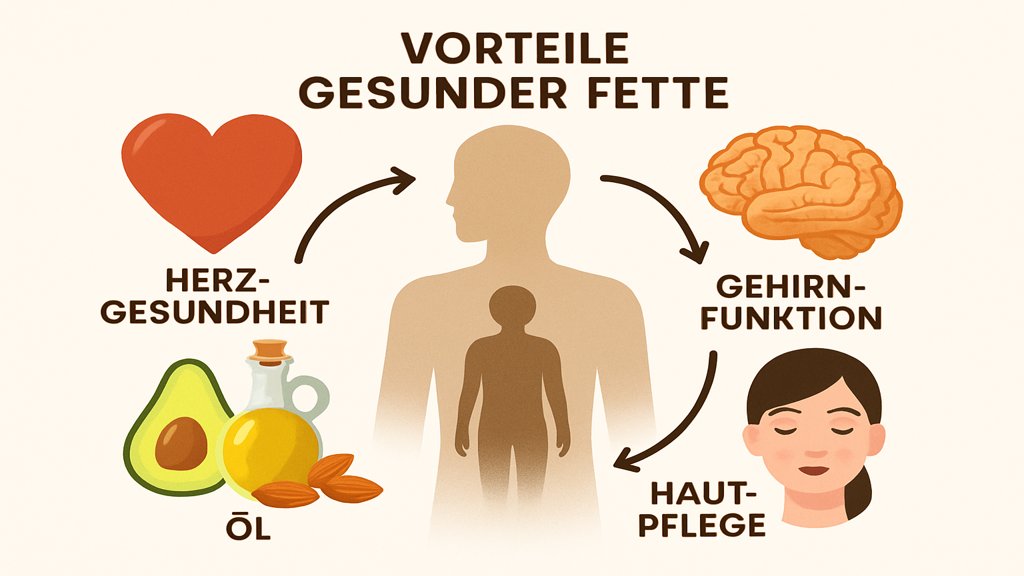 Infografik zu den gesundheitlichen Vorteilen von gesunden Fetten.