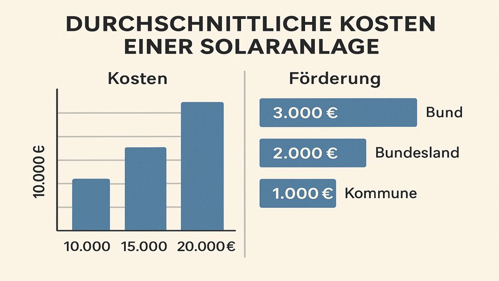 Infografik zu den Kosten einer Solaranlage.