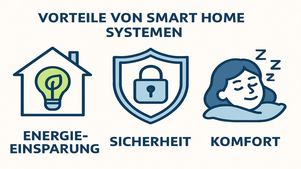 Infografik zu den Vorteilen von Smart Home Systemen.