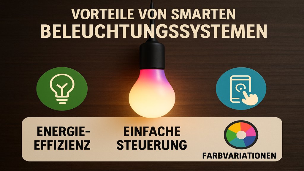 Infografik zu den Vorteilen von smarten Beleuchtungssystemen.