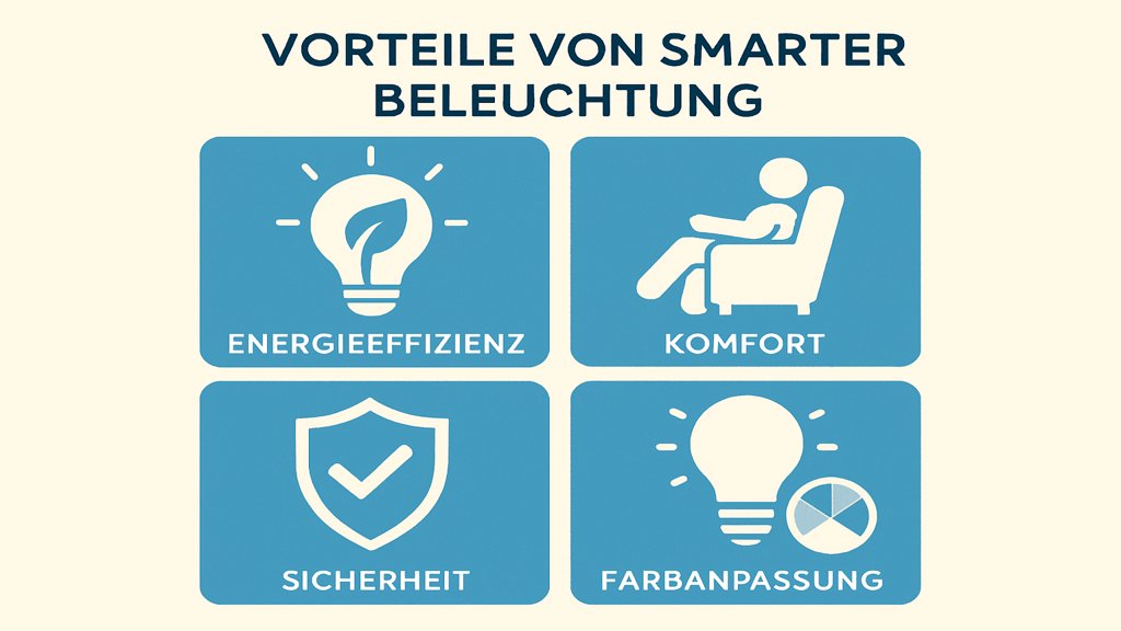 Infografik zu den Vorteilen von smarter Beleuchtung.