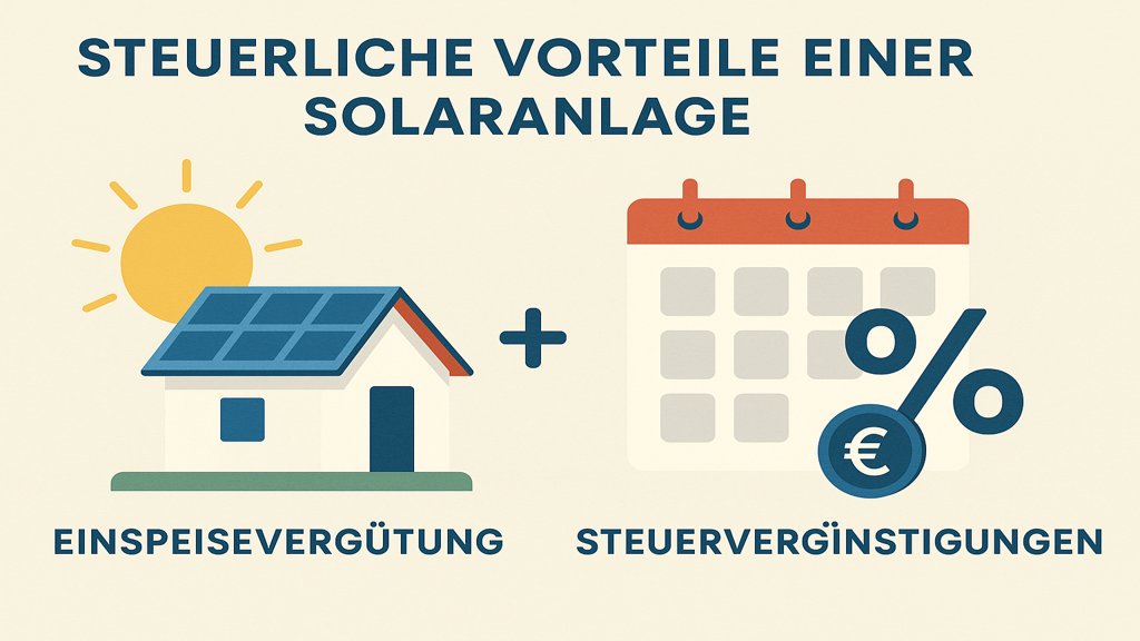 Infografik zu steuerlichen Vorteilen einer Solaranlage.