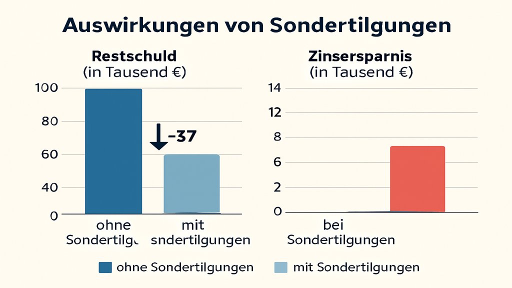Infografik zur Zinsersparnis durch Sondertilgungen.