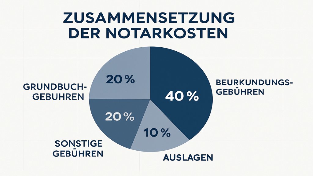 Infografik zur Zusammensetzung der Notarkosten.