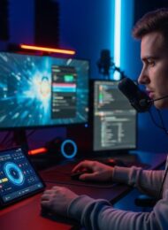 Ein Streamer nutzt eine günstige Stream Deck Alternative auf seinem Tablet.