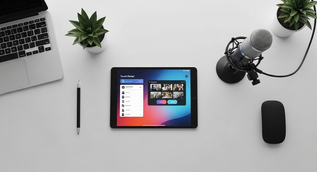 Eine Stream Deck Alternative: Die Touch Portal App auf einem Tablet.
