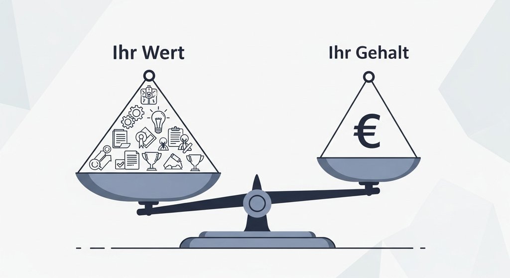 Infografik zum Thema Gehaltsverhandlung, die den Wert eines Mitarbeiters darstellt.