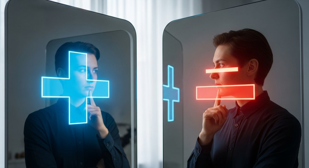 Person reflektiert über ihre Stärken und Schwächen im Vorstellungsgespräch.