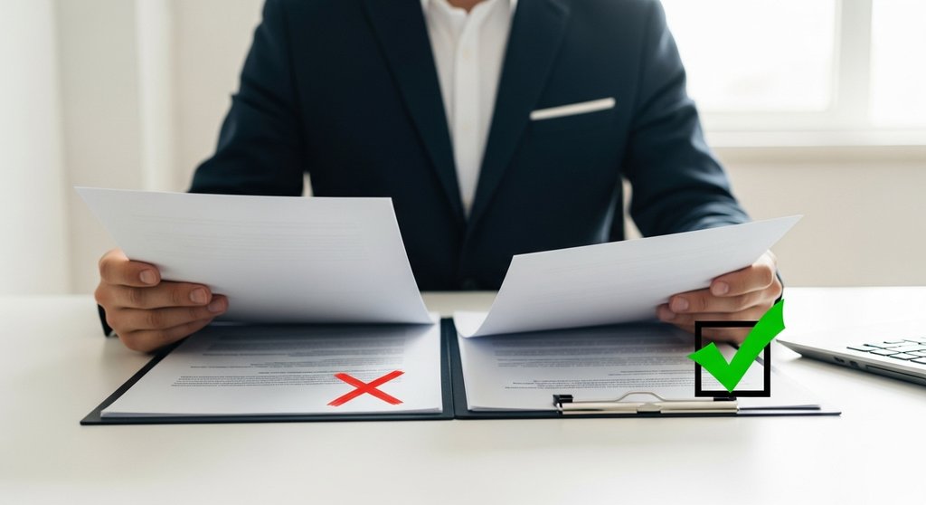 Vergleich einer fehlerhaften und einer perfekten Initiativbewerbung.