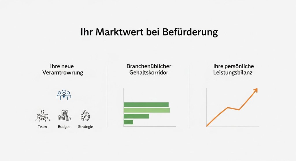 Infografik zur Analyse des eigenen Marktwerts vor einer Gehaltsverhandlung.
